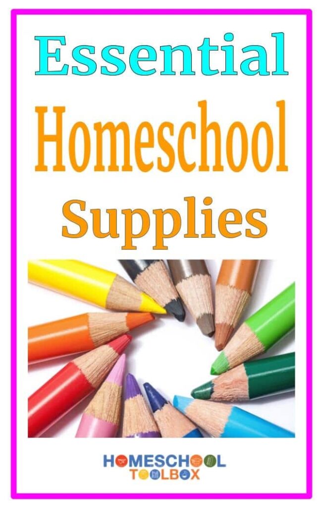 Essential Homeschool Supplies Pinterest pin